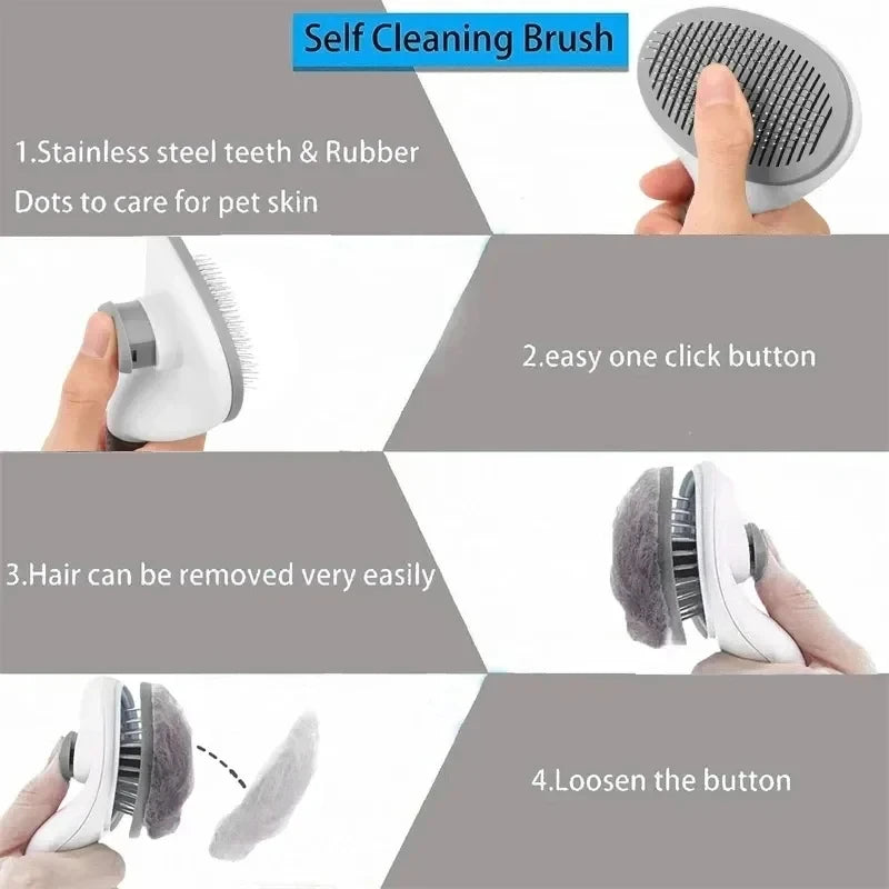 AEHOME Self Cleaning Pet Grooming Brush For Dogs And Cats