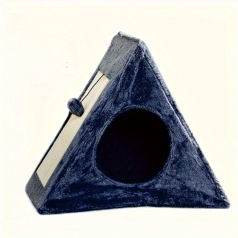 None Cat Bed With Plush Toy Ball Scratching Board Cozy