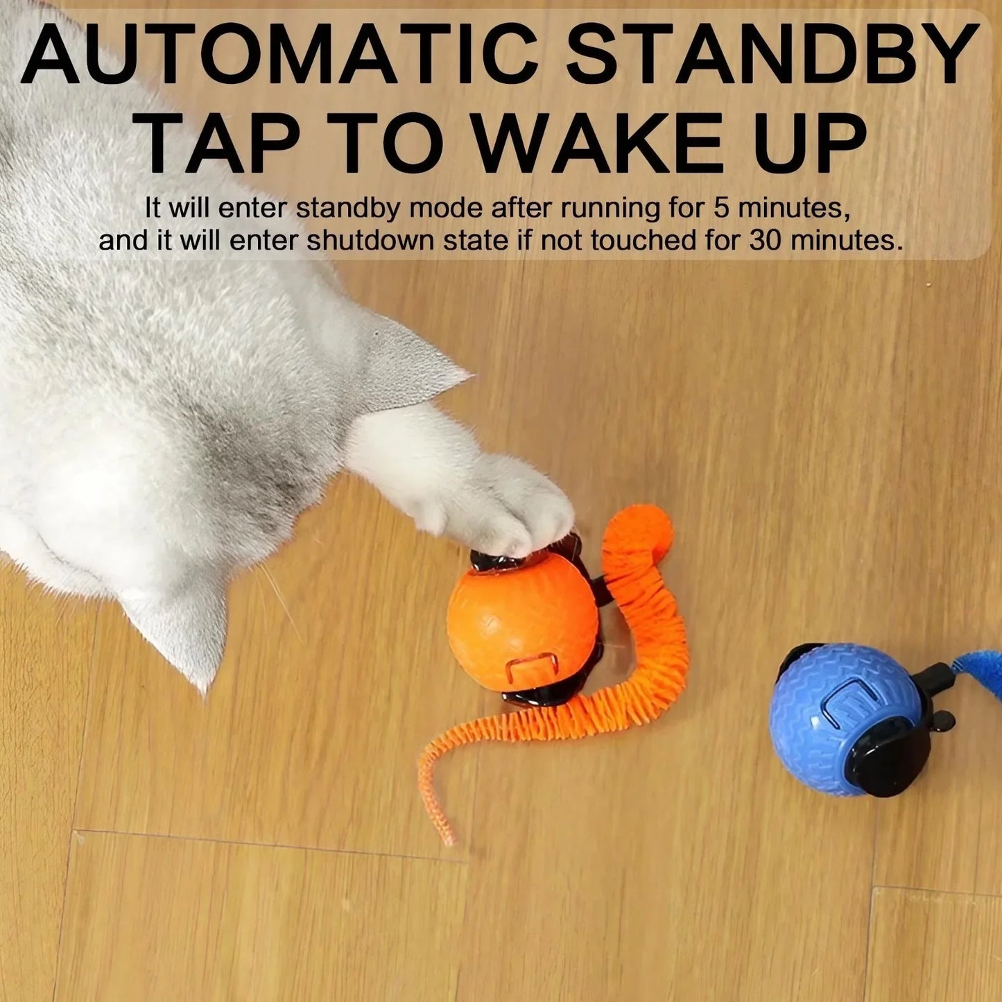 Automatic Rotating Obstacle Avoidance LED Cat Toy Ball