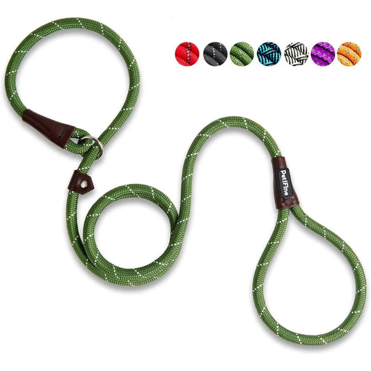 Slip Lead Dog Leash 6Ft Reflective Heavy Duty Nylon Training Rope