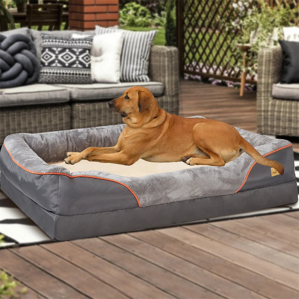 Borwartc Orthopedic Memory Foam Dog Bed Waterproof Removable Cover