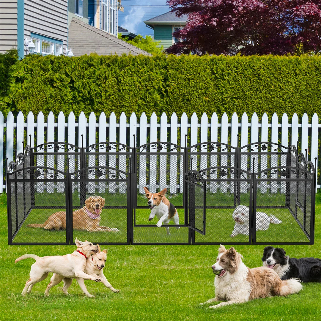 BINGOPAW 8 Panel Heavy Duty Dog Playpen Outdoor Indoor Waterproof Pad