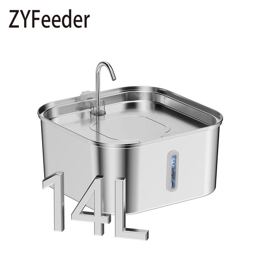 ZYfeeder Stainless Steel Automatic Water Fountain For Dogs And Cats