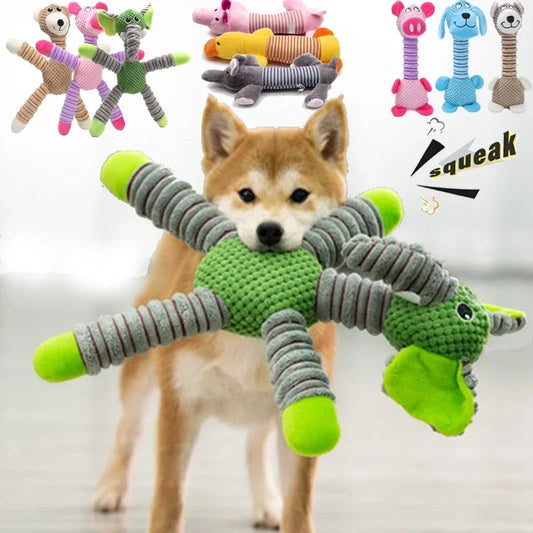 Indestructible Dog Squeaky Plush Toy for Chew and Training