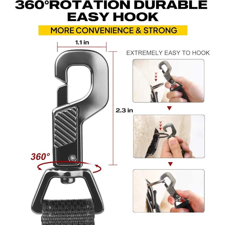 Heavy Duty Dog Leash With Padded Handles And Traffic Handle