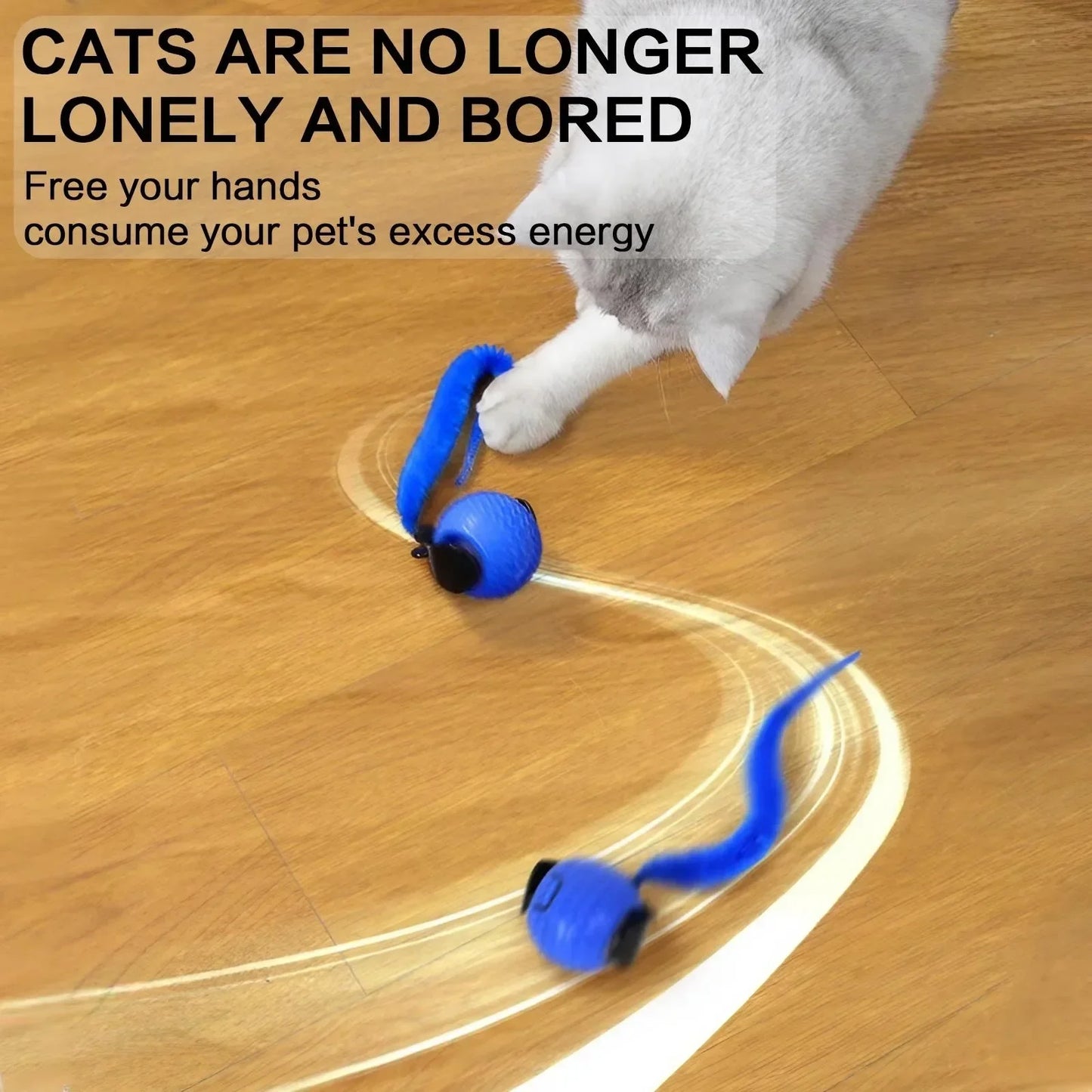 Automatic Rotating Obstacle Avoidance LED Cat Toy Ball