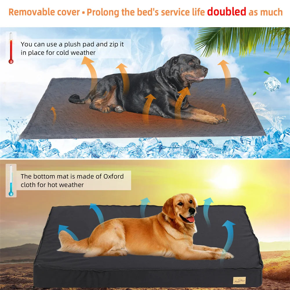 BORWARTC Orthopaedic Dog Bed Waterproof Cushion With Removable Washable Cover