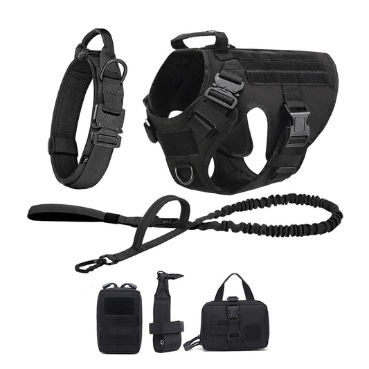 PETRAVELCN Tactical Dog Harness Vest With Molle Pouches