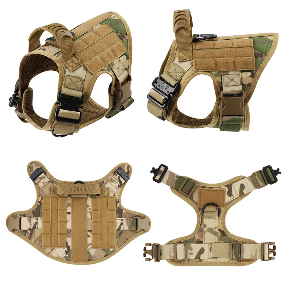 PETRAVELCN Military Large Dog Harness Vest Set Tactical Accessories