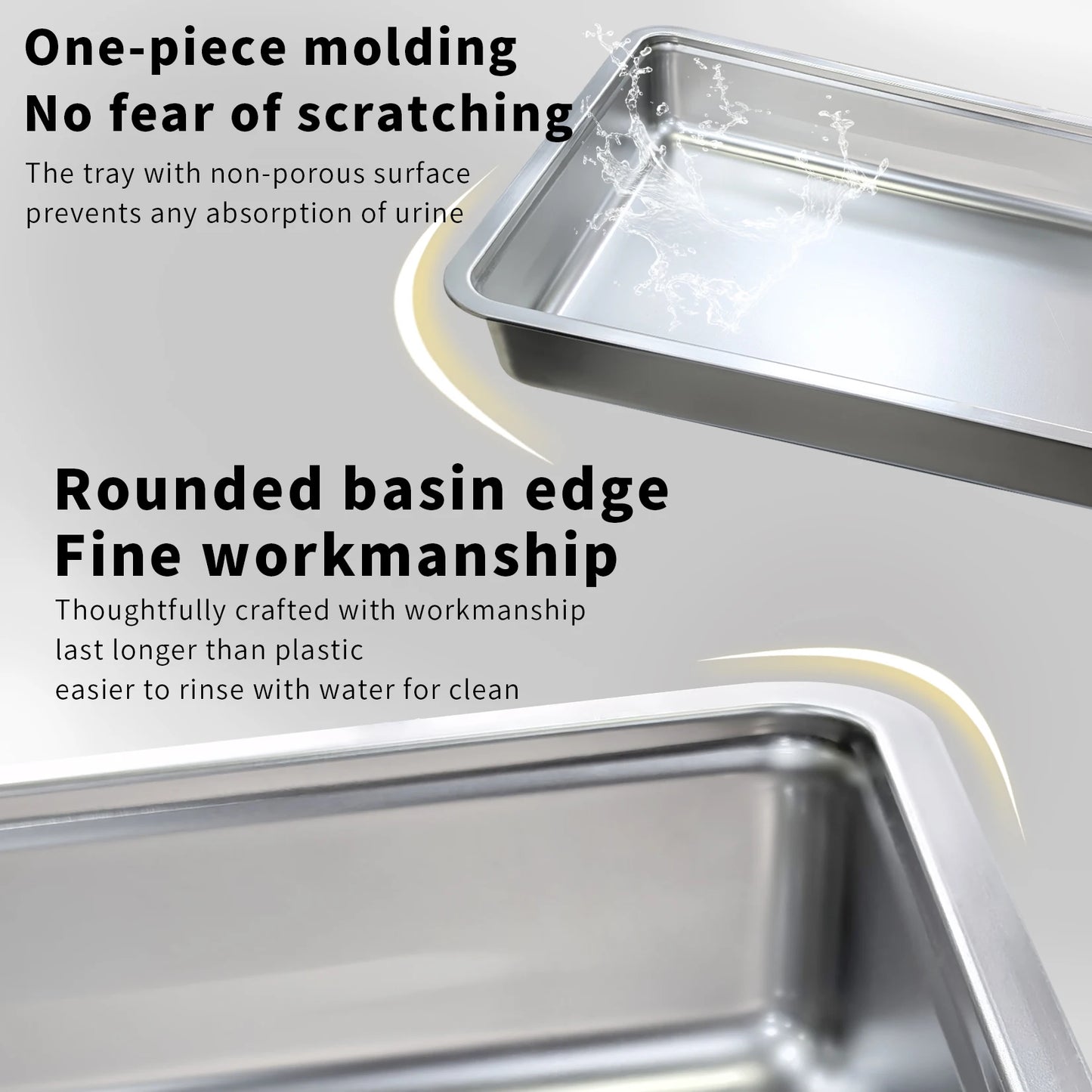 Bingopaw Stainless Steel Cat Litter Box Front Entry With Lid