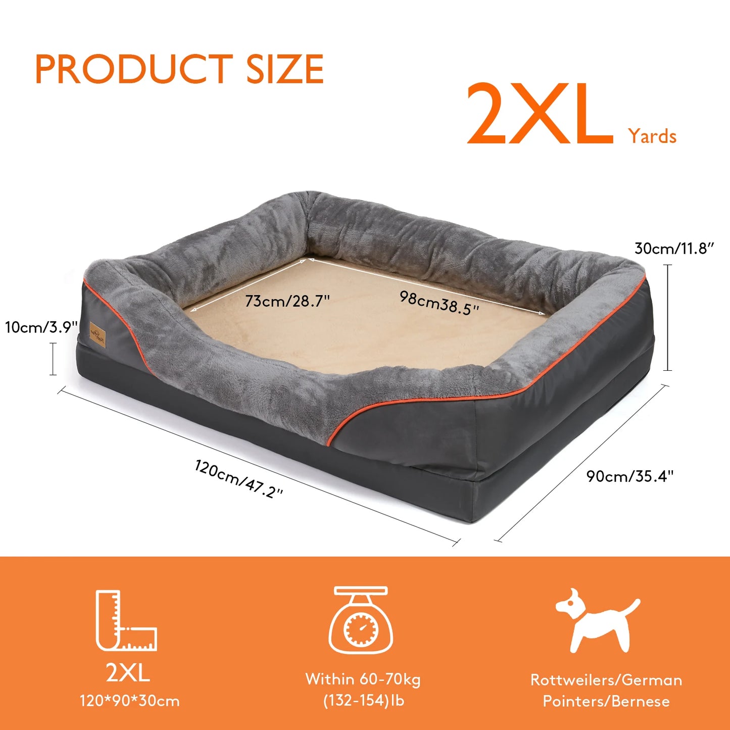 BINGOPAW Anti Allergy Dog Bed With Removable Washable Cover
